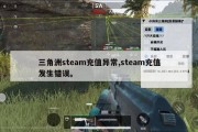 三角洲steam充值异常,steam充值发生错误。