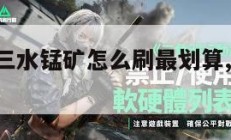 明日方舟三水锰矿怎么刷最划算,明日方舟 锰。