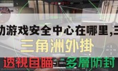 三角洲行动游戏安全中心在哪里,三角洲手机游戏。
